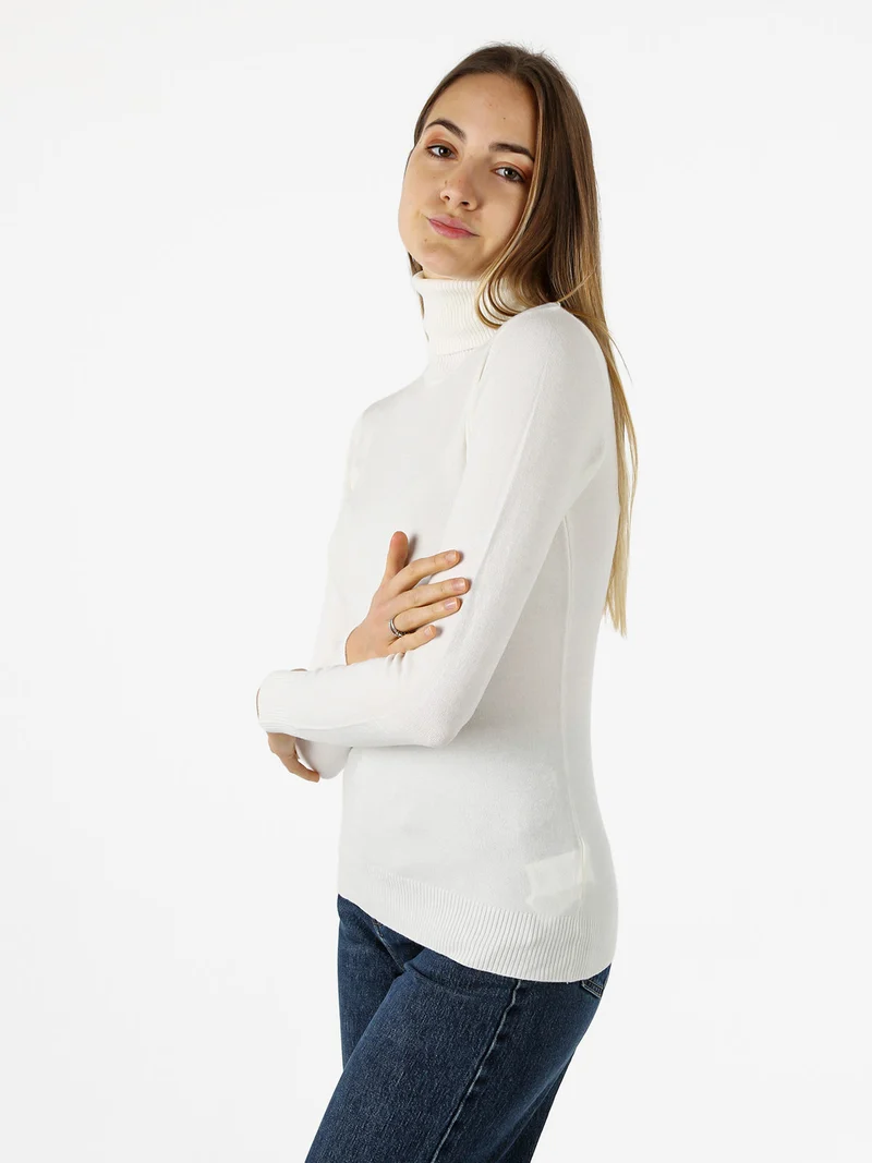 Maglia donna dolcevita - bianco