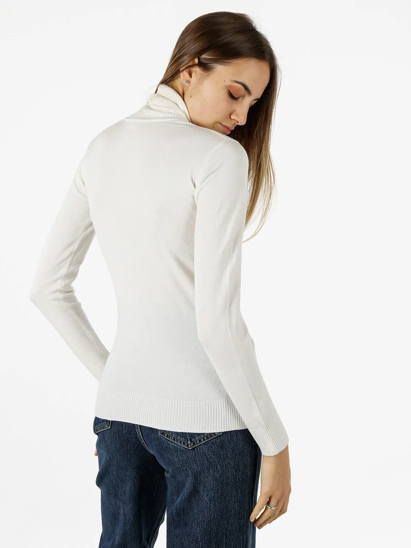 Maglia donna dolcevita - bianco
