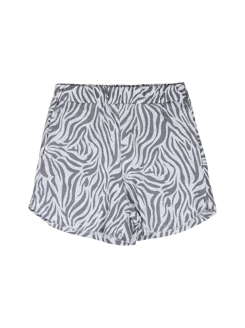 Completo corto da ragazza in cotone con top e shorts - bianco