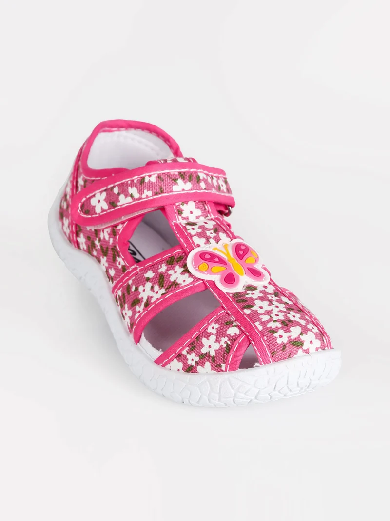 Sandali chiusi da bambina in tela - fucsia