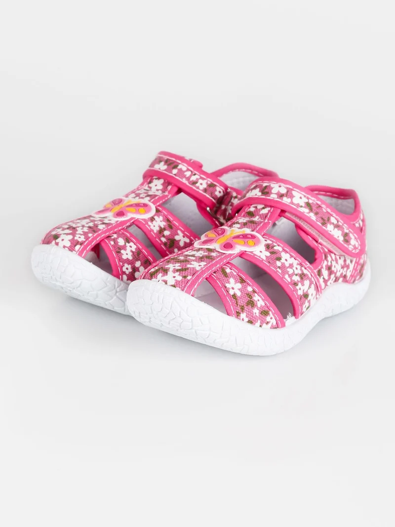 Sandali chiusi da bambina in tela - fucsia