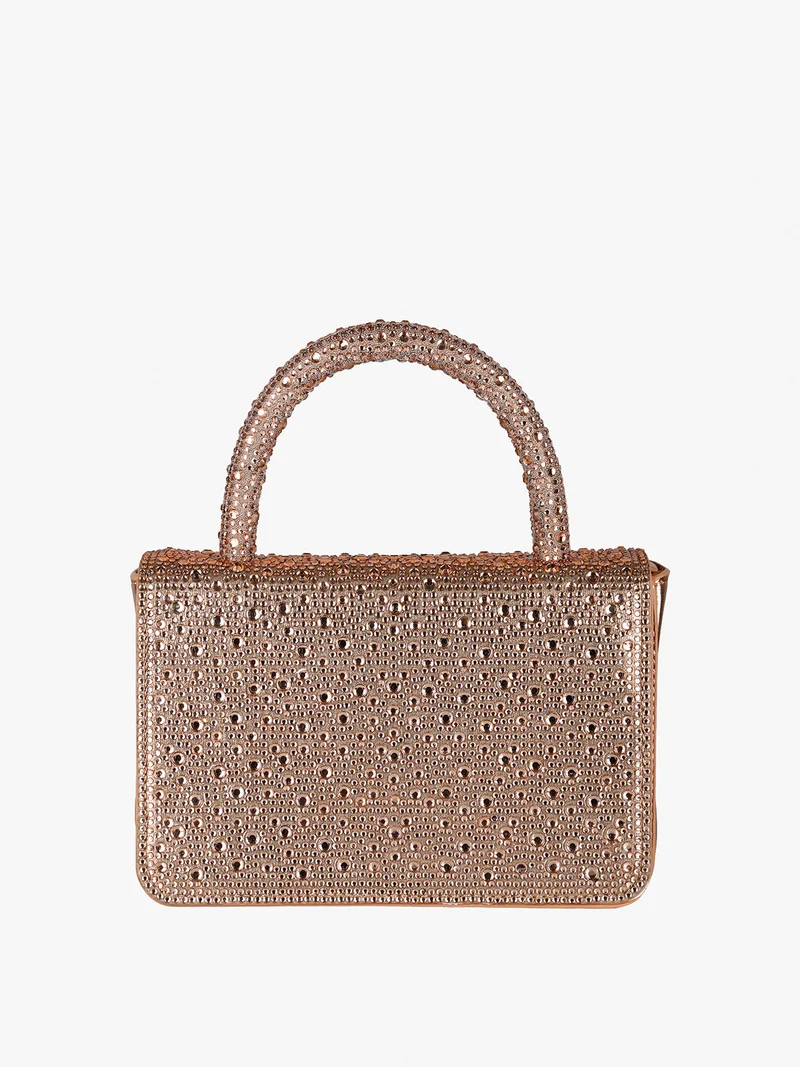 Borsa donna gioiello con strass - champagne