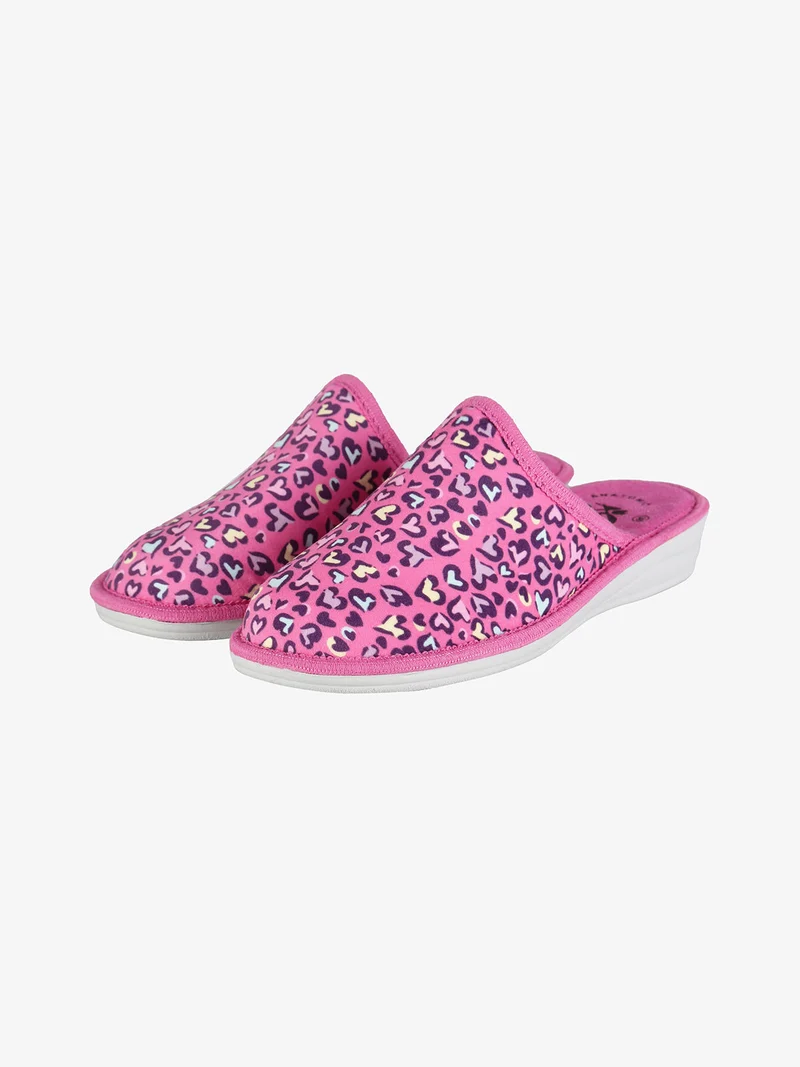 Pantofole donna invernali con disegni - fucsia