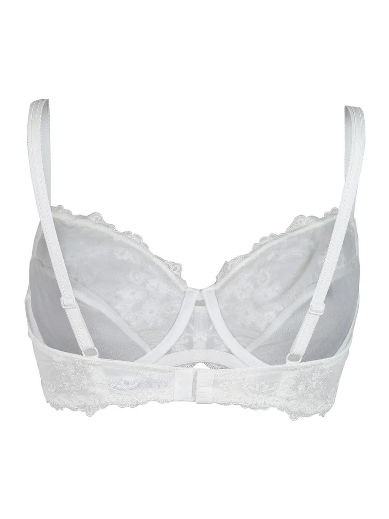Reggiseno in tulle ricamato GLAM 1940 coppa C - bianco