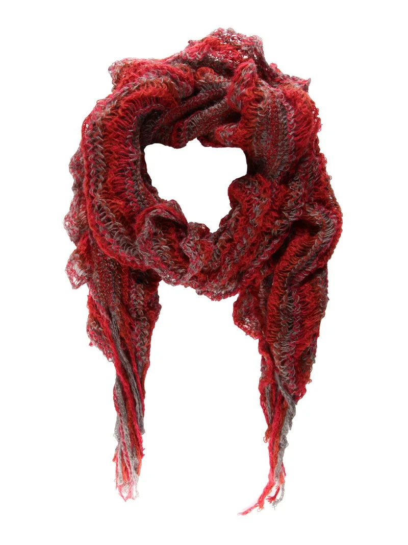 Sciarpa donna con frange - rosso