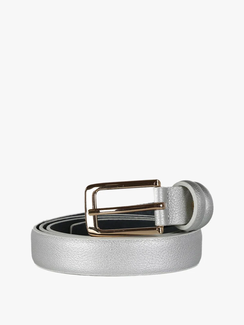 Cintura fine metallizzata - argento