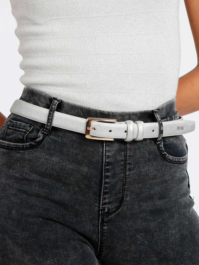 Cintura fine metallizzata - argento