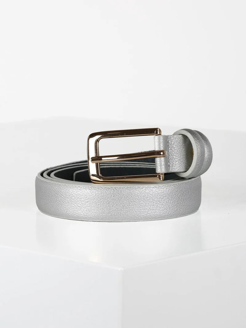 Cintura fine metallizzata - argento