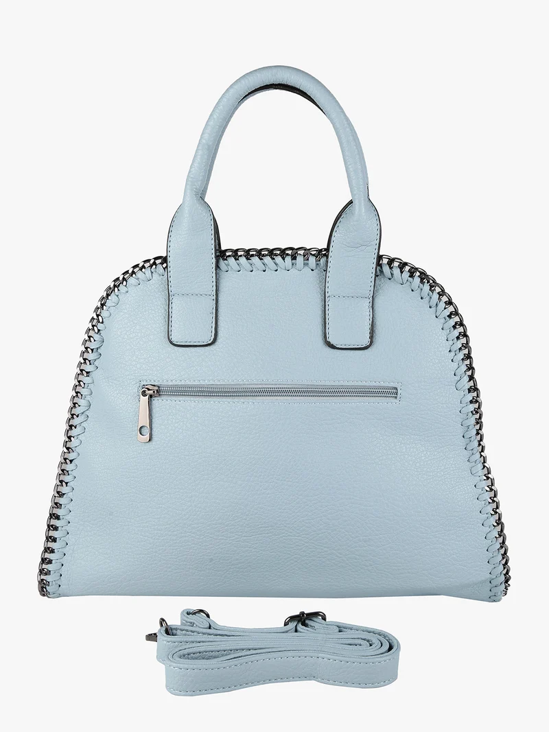 Borsa donna con doppi manici e catena - azzurro