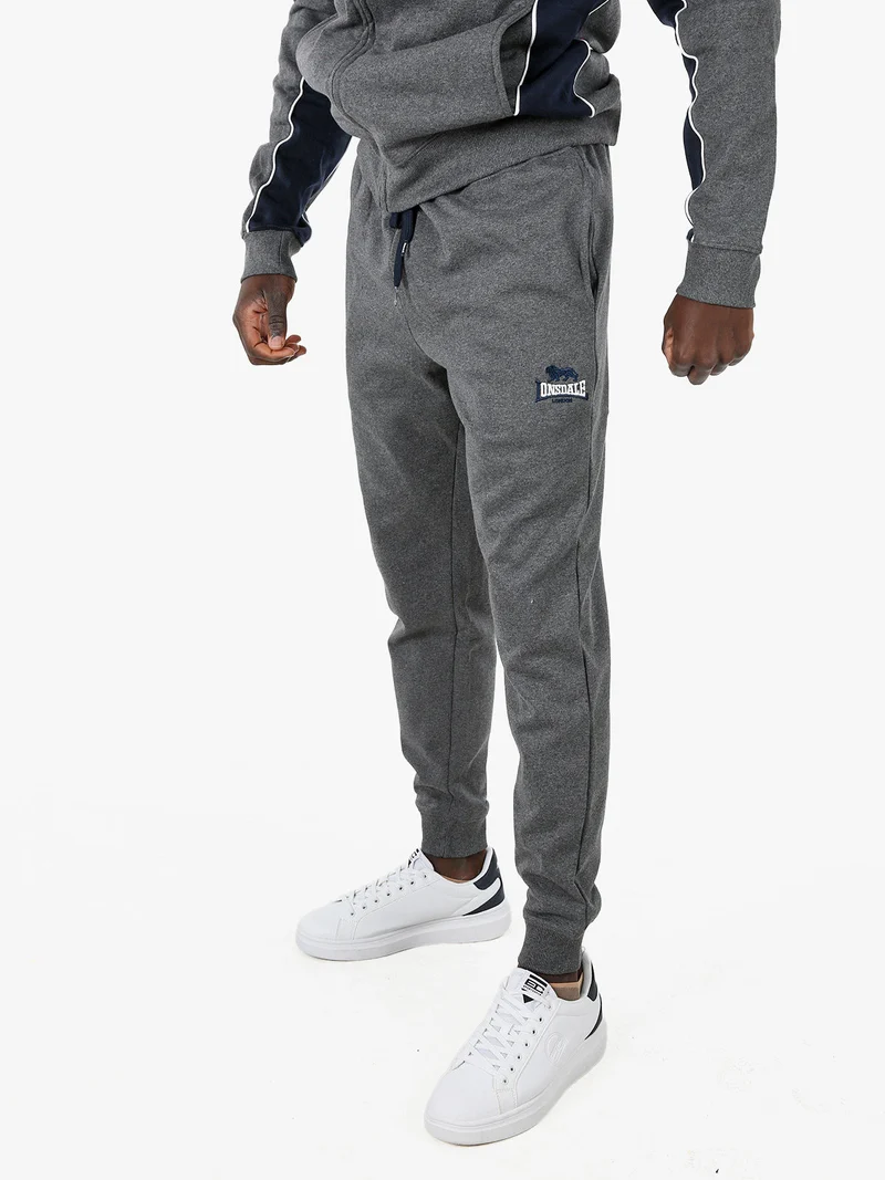 Pantaloni tuta da uomo con coulisse e polsini - grigio