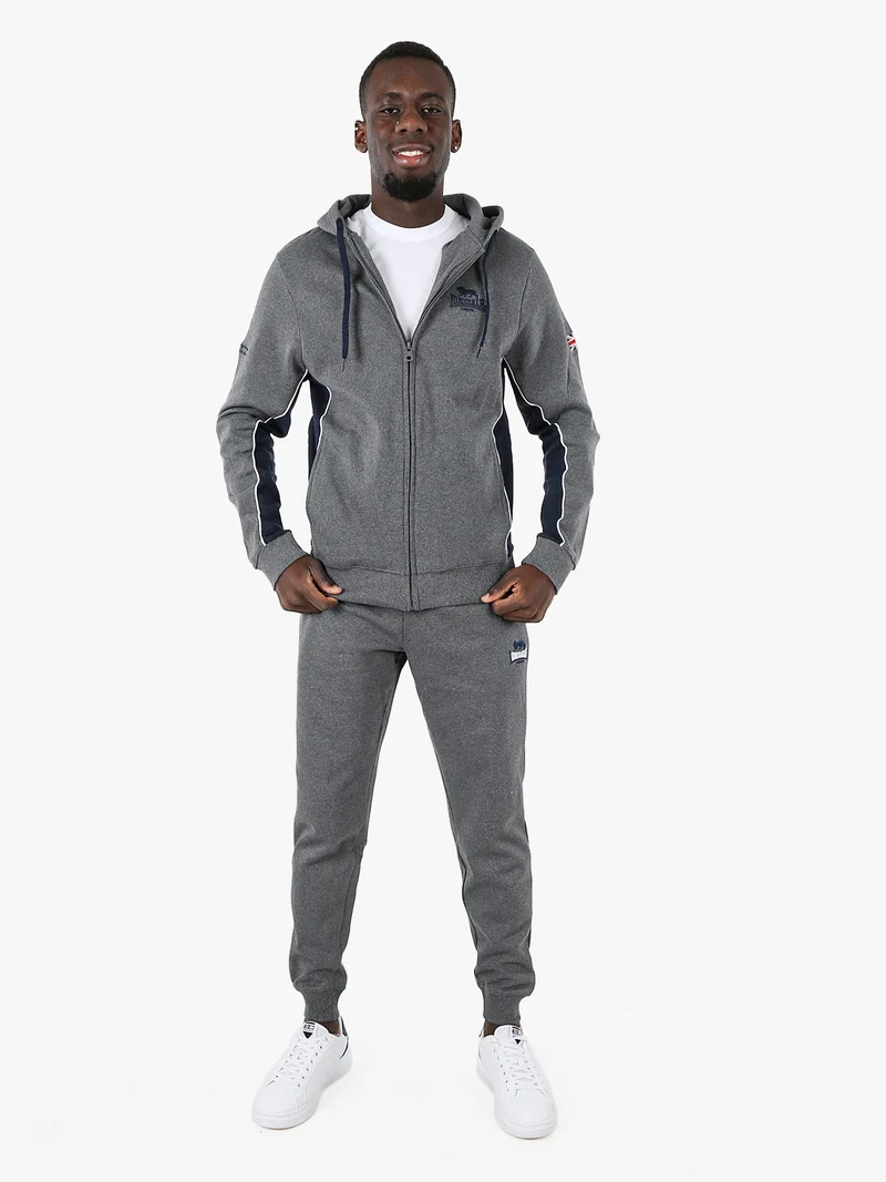 Pantaloni tuta da uomo con coulisse e polsini - grigio
