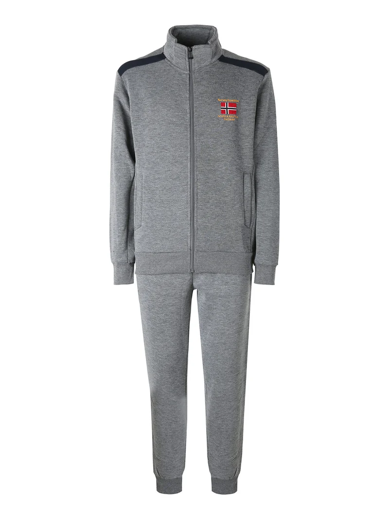 Completo tuta da uomo felpata con zip intera - grigio