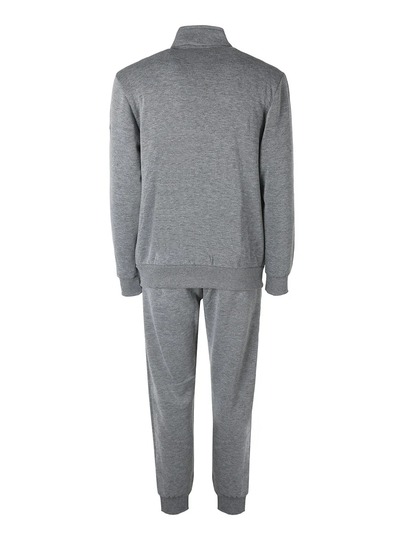 Completo tuta da uomo felpata con zip intera - grigio