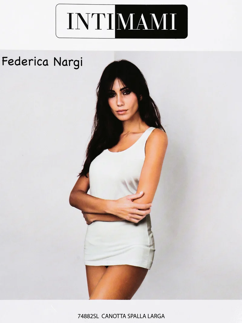 Canotta intima donna a spalla larga - bianco
