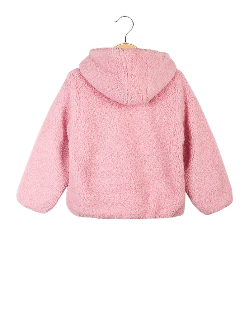 Giacca orsetto doubleface da bambina - rosa