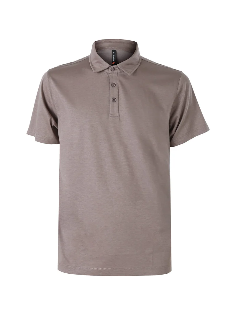Polo da uomo a maniche corte - taupe
