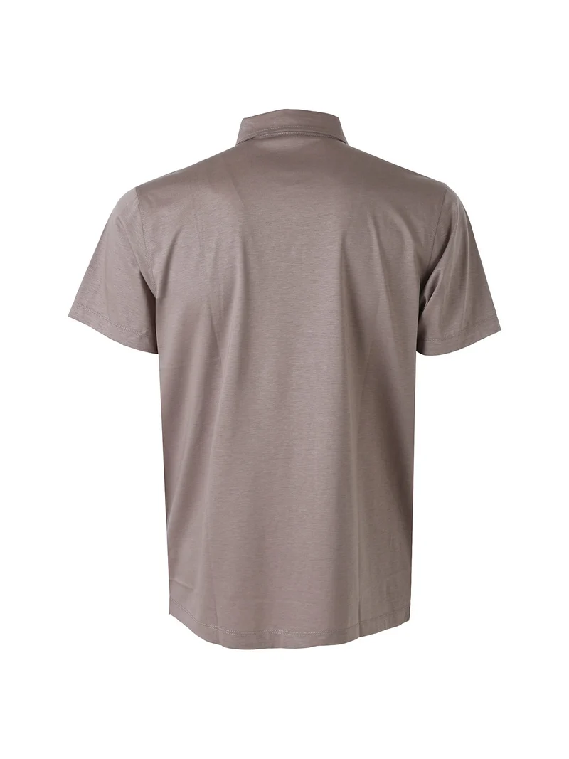 Polo da uomo a maniche corte - taupe