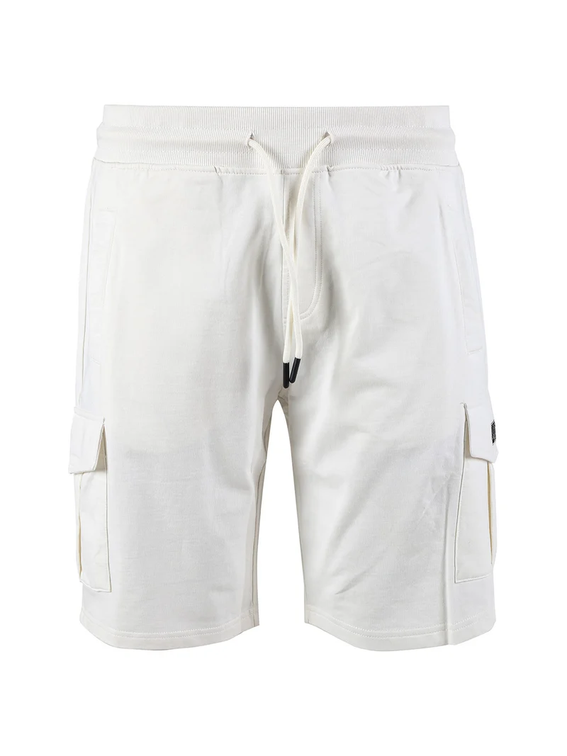 Bermuda uomo in felpa con tasconi - bianco