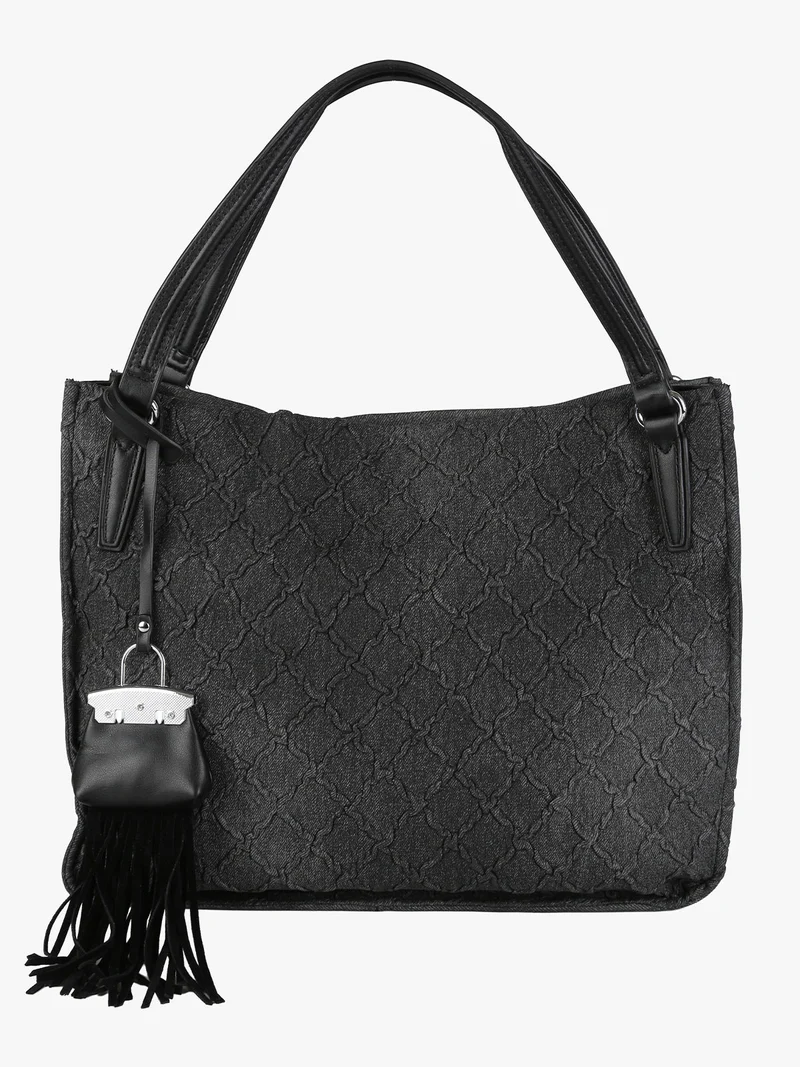 Borsa hobo da donna con doppi manici - nero
