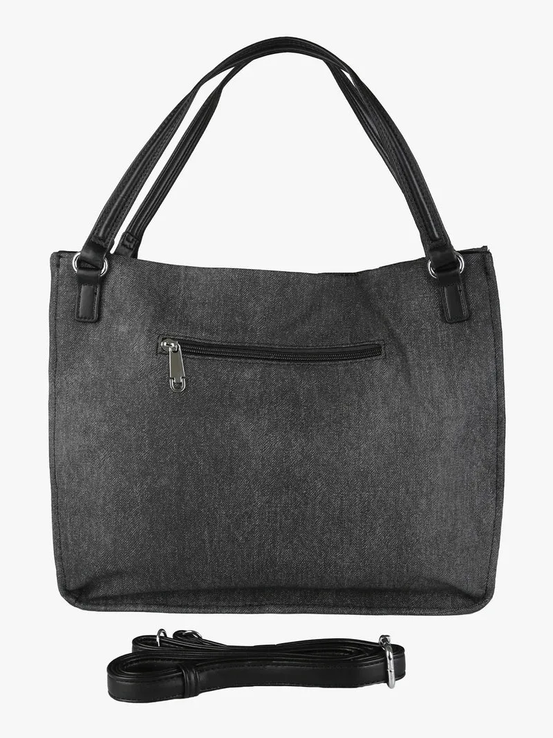 Borsa hobo da donna con doppi manici - nero