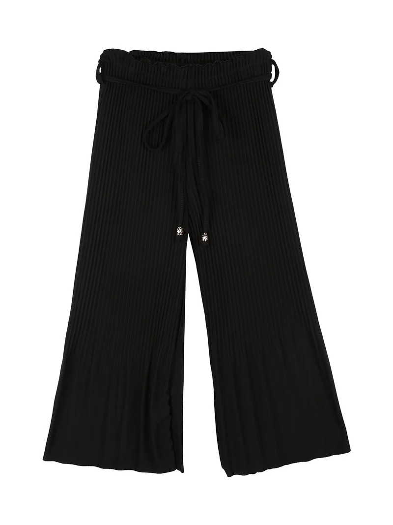 Pantaloni plissettati ba bambina a zampa - nero