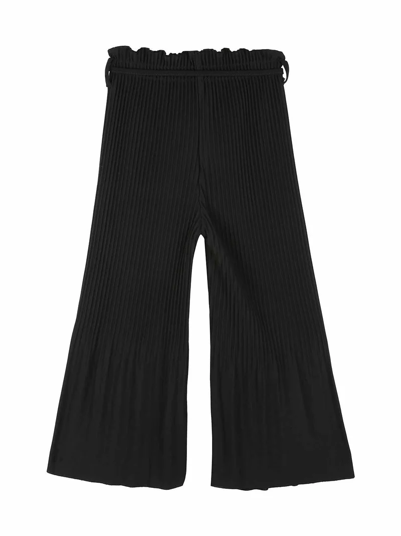 Pantaloni plissettati ba bambina a zampa - nero