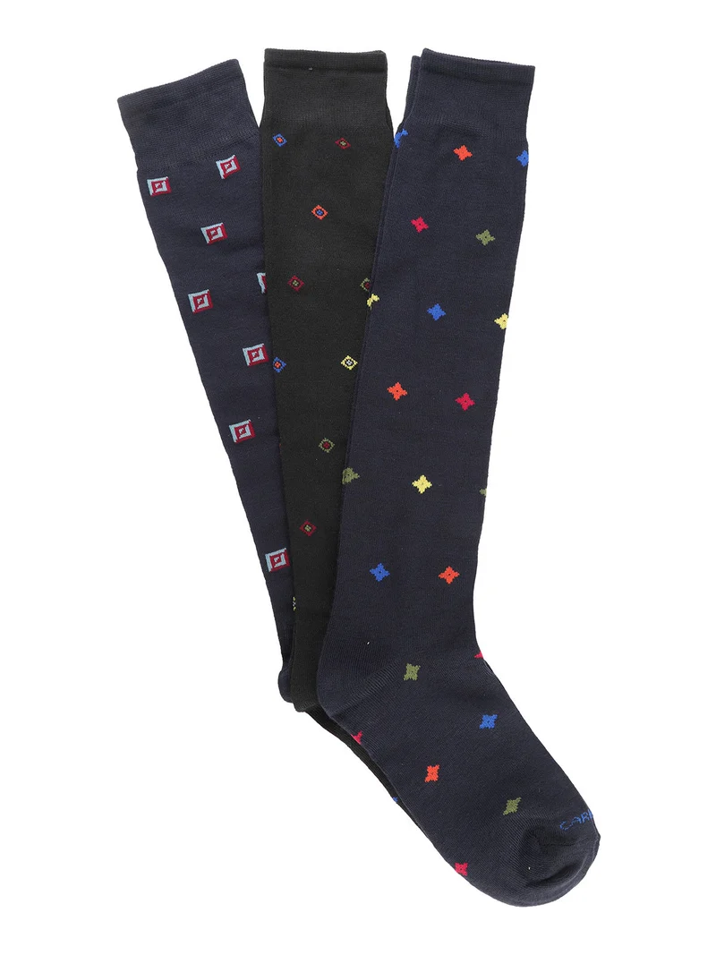 Confezione regalo con 3 paia di calze lunghe da uomo - blu scuro