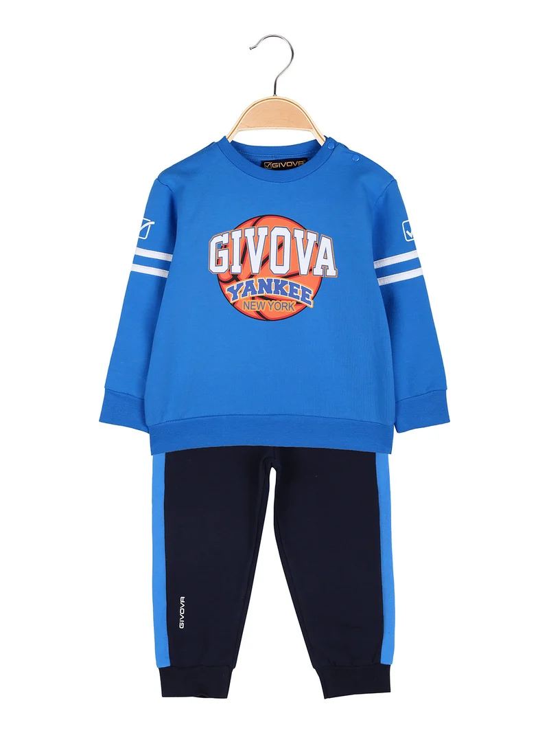 Completo 2 pezzi da neonato con felpa e pantaloni tuta - blu