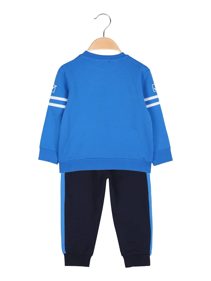 Completo 2 pezzi da neonato con felpa e pantaloni tuta - blu