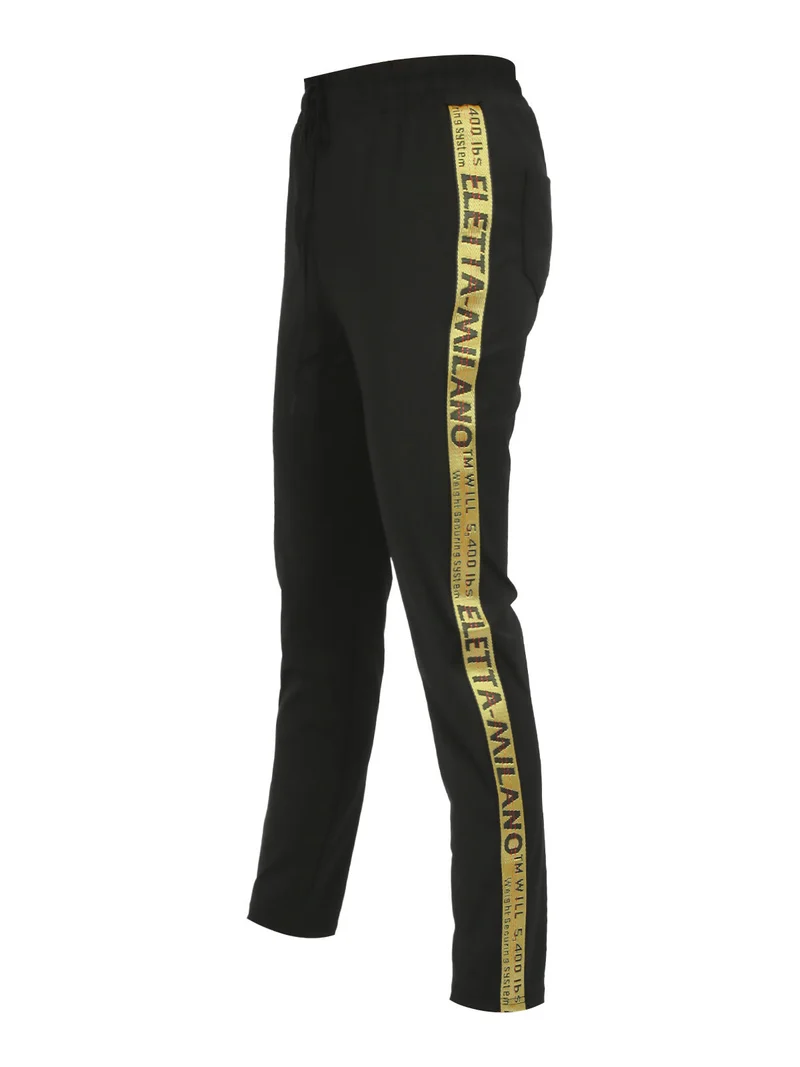 Pantaloni sportivi donna con scritta laterale - nero