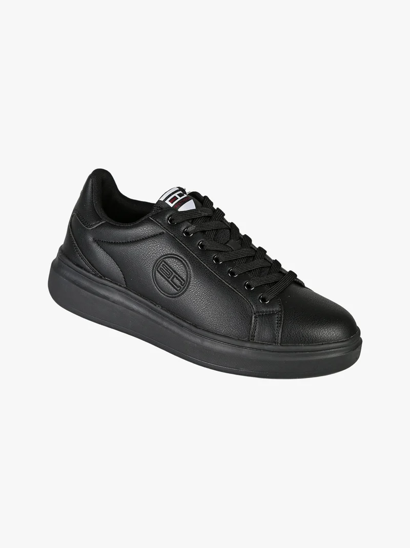 Sneakers stringate da uomo con suola alta - nero