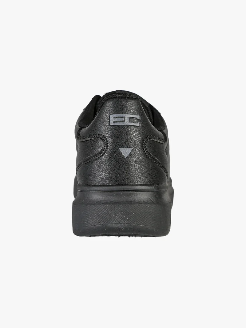 Sneakers stringate da uomo con suola alta - nero
