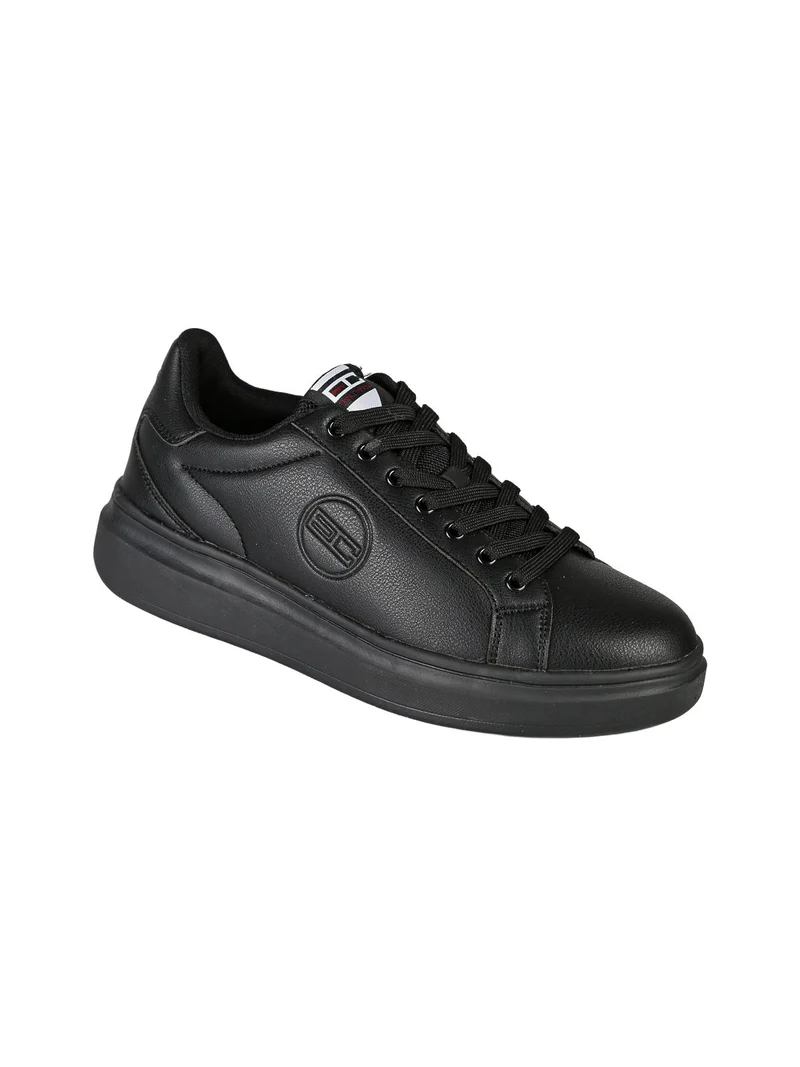Sneakers stringate da uomo con suola alta - nero