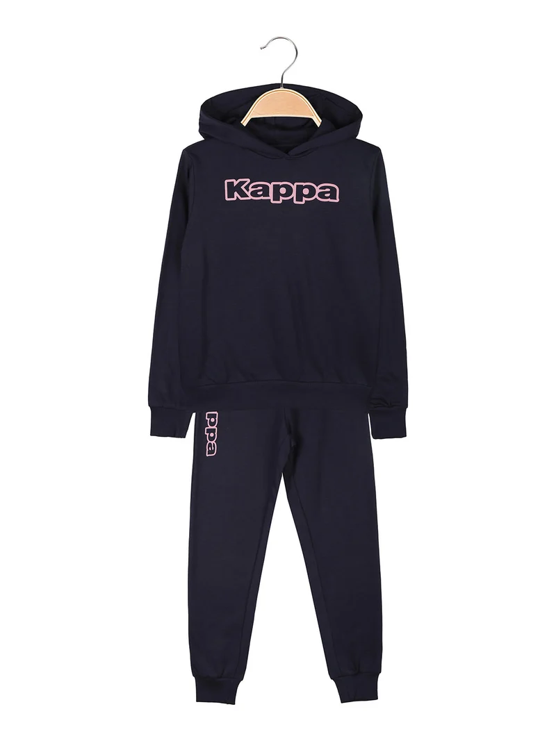 Completo da bambina 2 pezzi con cappuccio - blu scuro