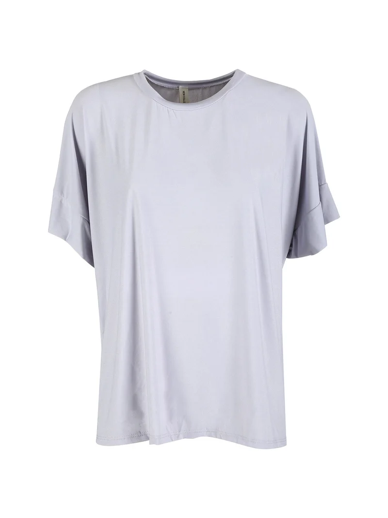 Blusa donna con maniche corte a pipistrello - perla