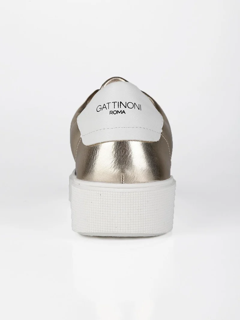 Sneakers stringate stampate - marrone