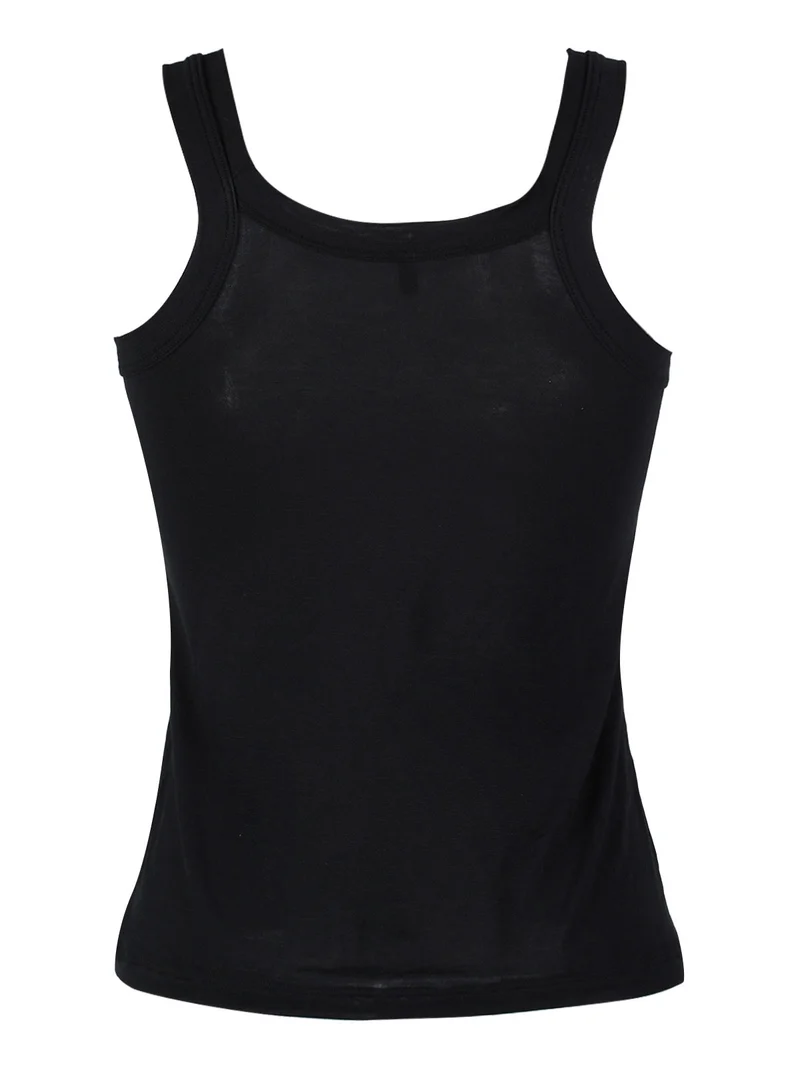 Top donna girocollo in bamboo - nero