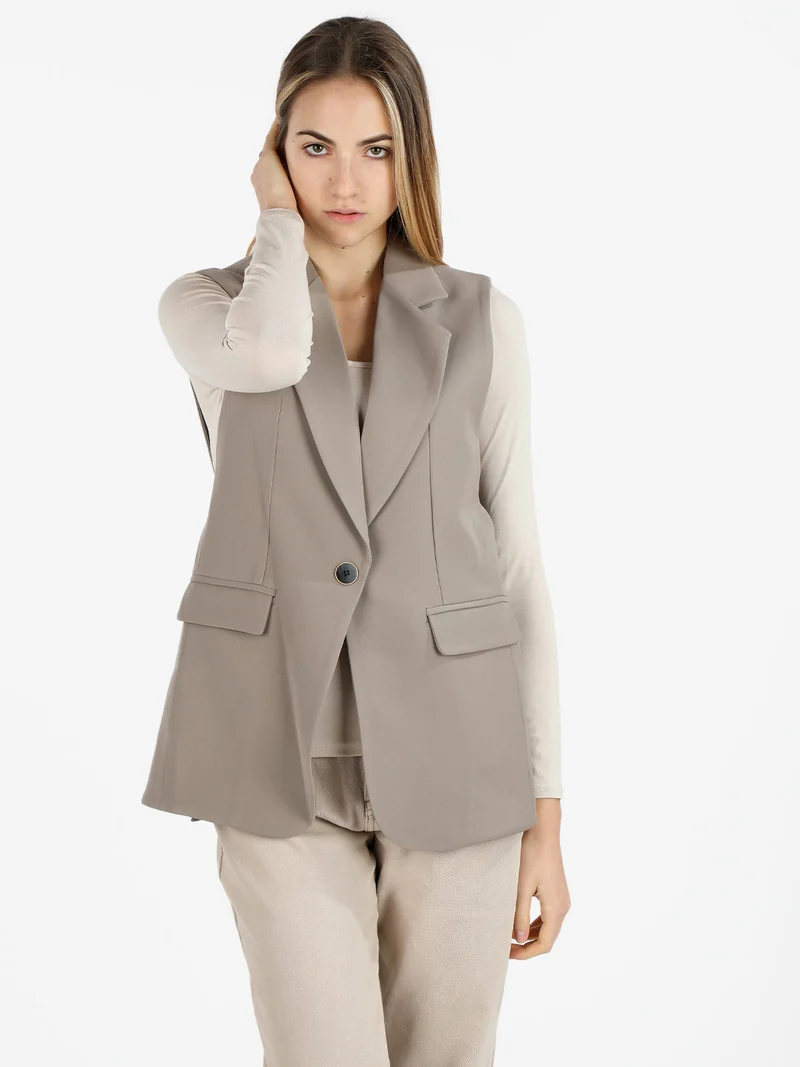 Gilet lungo da donna - fango