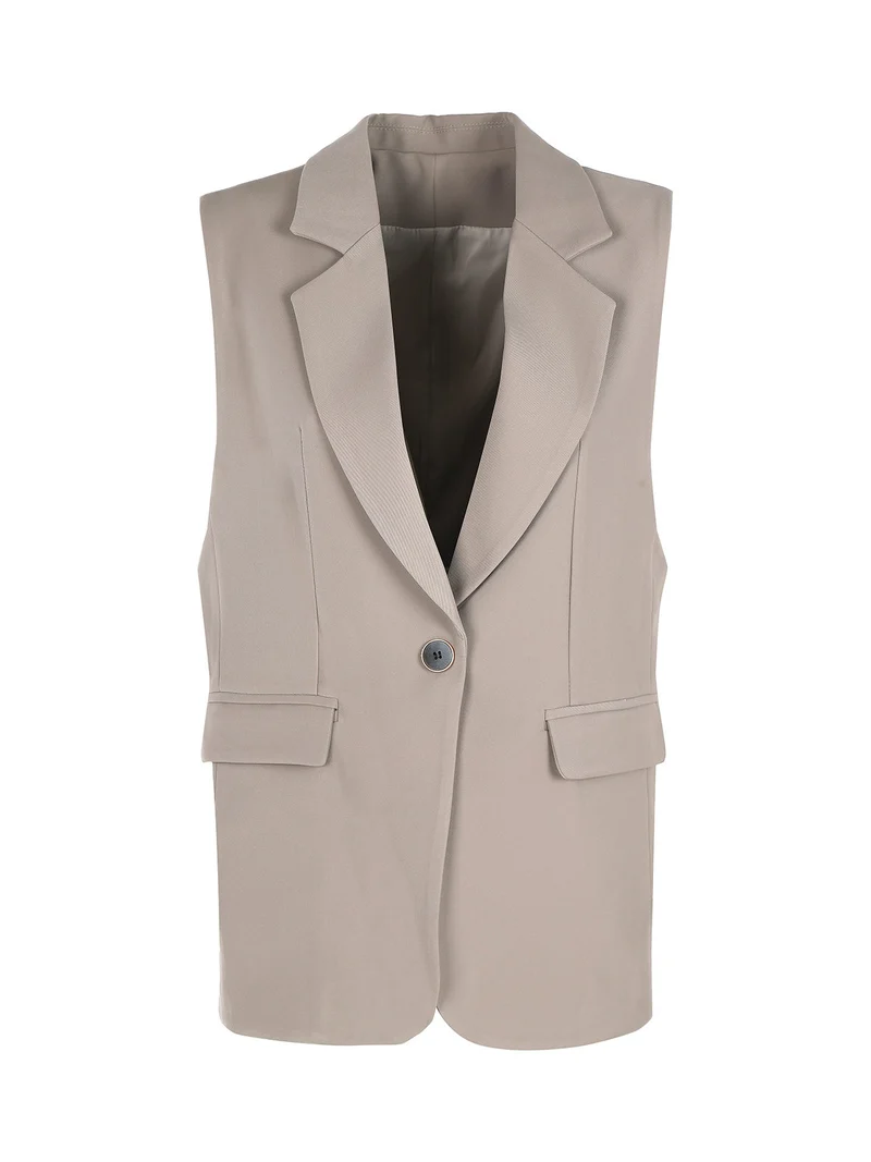 Gilet lungo da donna - fango