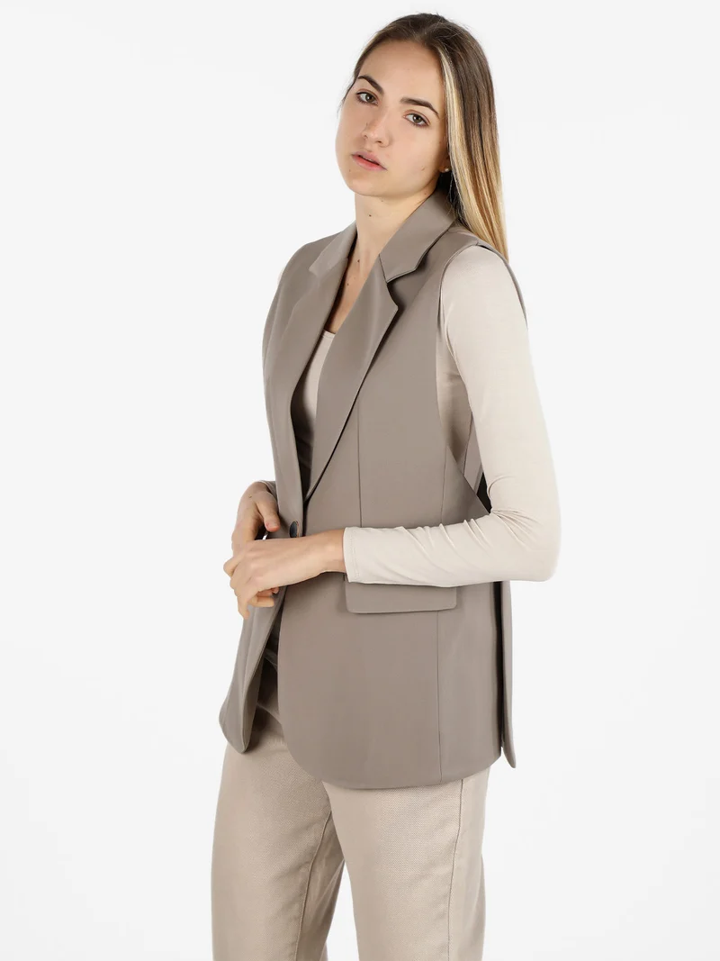 Gilet lungo da donna - fango