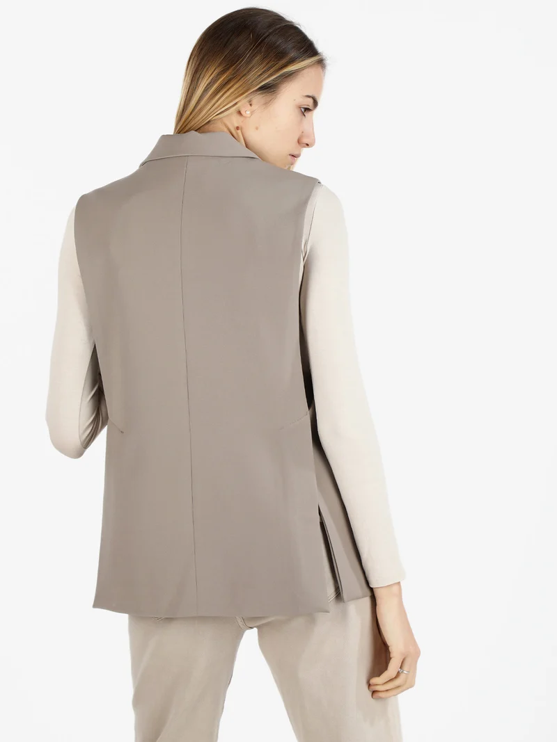 Gilet lungo da donna - fango