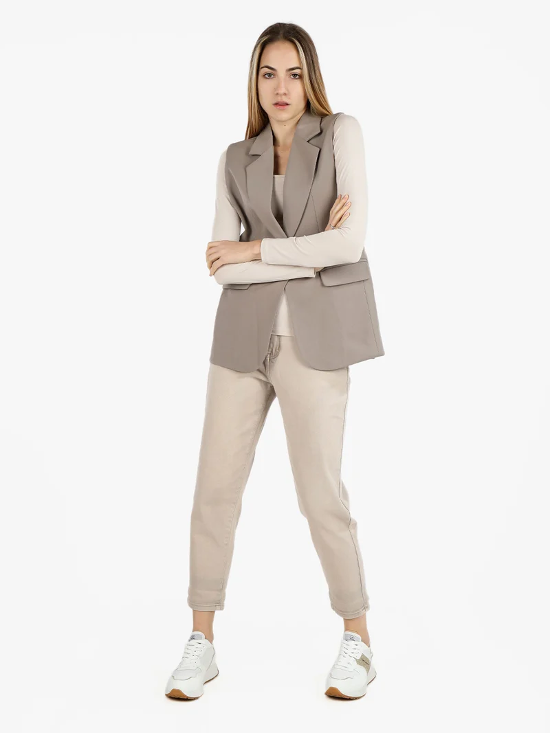Gilet lungo da donna - fango