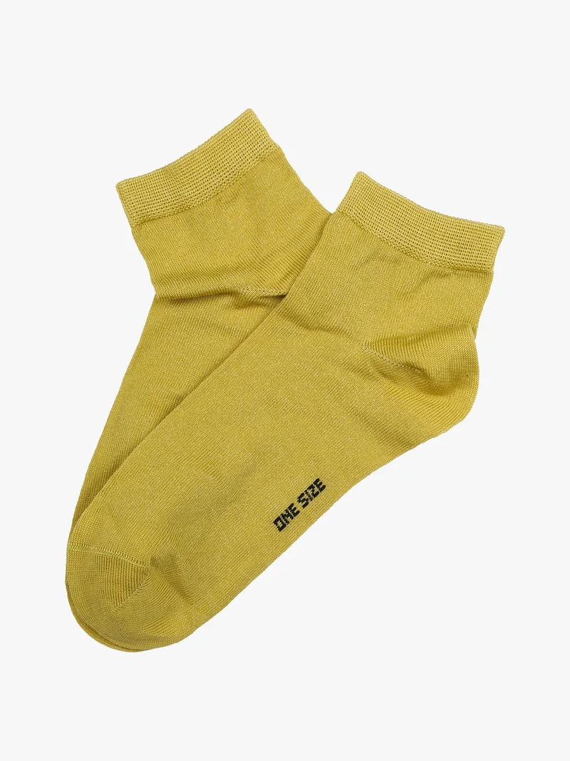 Calze corte da donna in cotone mercerizzato - limone
