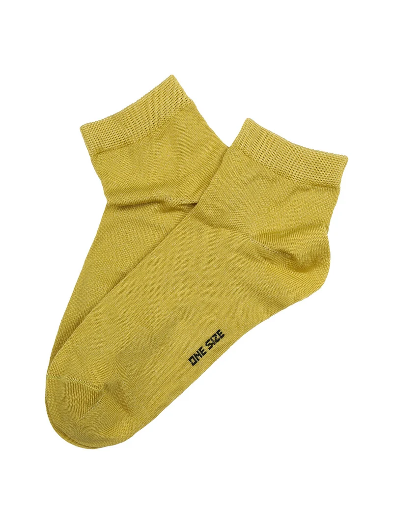 Calze corte da donna in cotone mercerizzato - limone