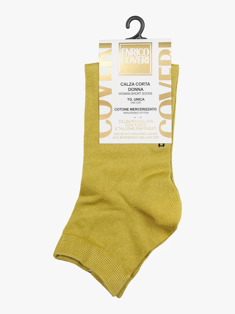 Calze corte da donna in cotone mercerizzato - limone