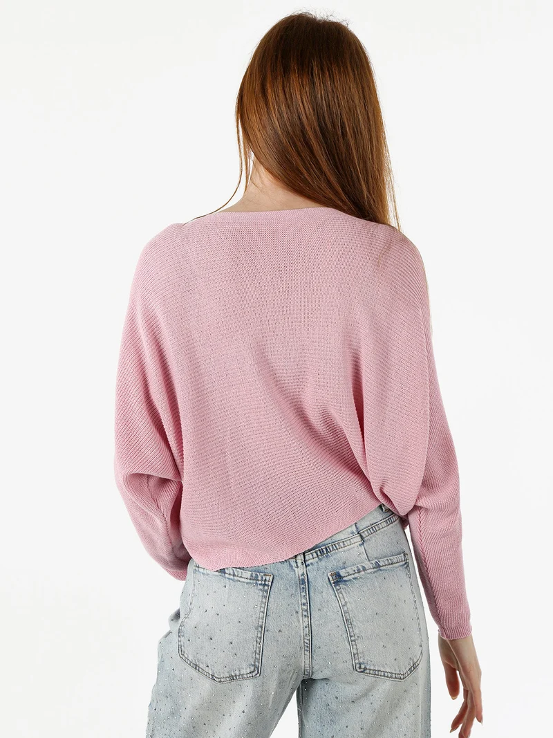 Maglia donna oversize con maniche a pipistrello - rosa