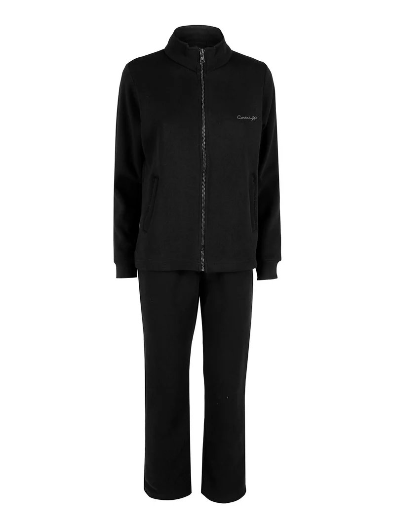 Completo tuta donna con felpa e pantaloni - nero