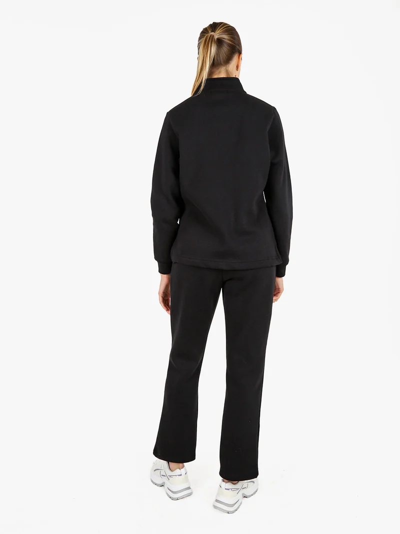 Completo tuta donna con felpa e pantaloni - nero