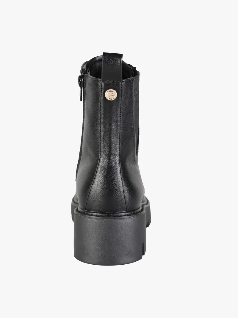 Anfibi donna stringati con zeppa - nero