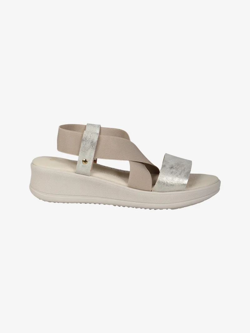 Sandali donna comode con fascia elastica - beige